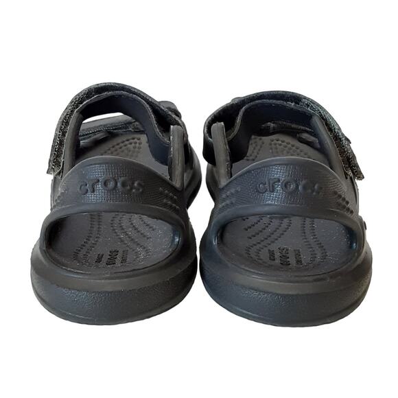 Crocs Swiftwater River Sandals Boys C9 Black Strap Hook & Loop Water Shoes - Picture 4 of 8